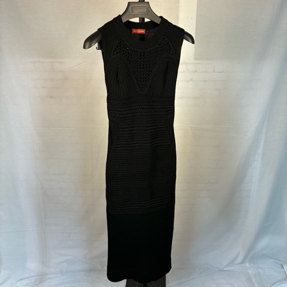 Altuzarra Arsenia Paneled Wool Cashmere Crochet Midi Dress S